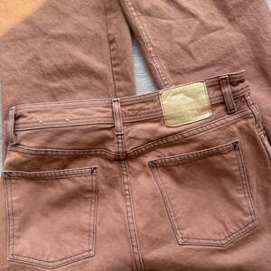 B SIDES Raw Hem Terracotta Wide Straight Leg Jeans